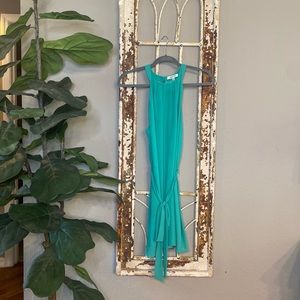 Green High Neck Dress with Tie